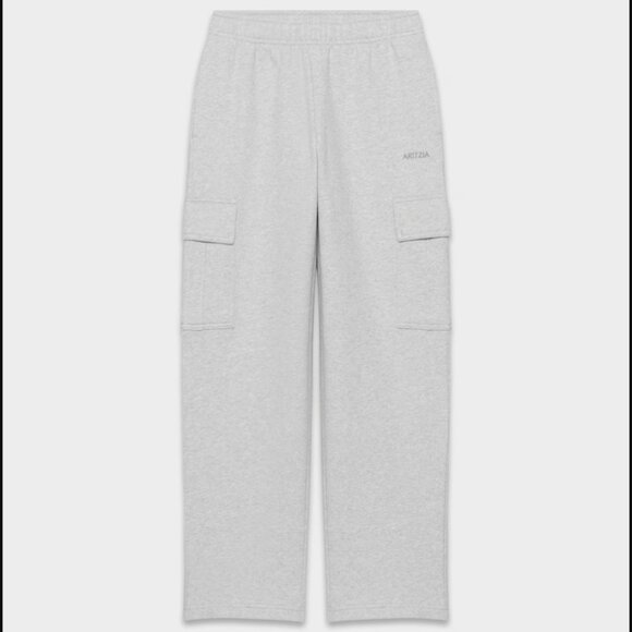 ARITZIA Cozy Sweatfleece Mega Cargo Sweatpant Gray M Short - Picture 1 of 12